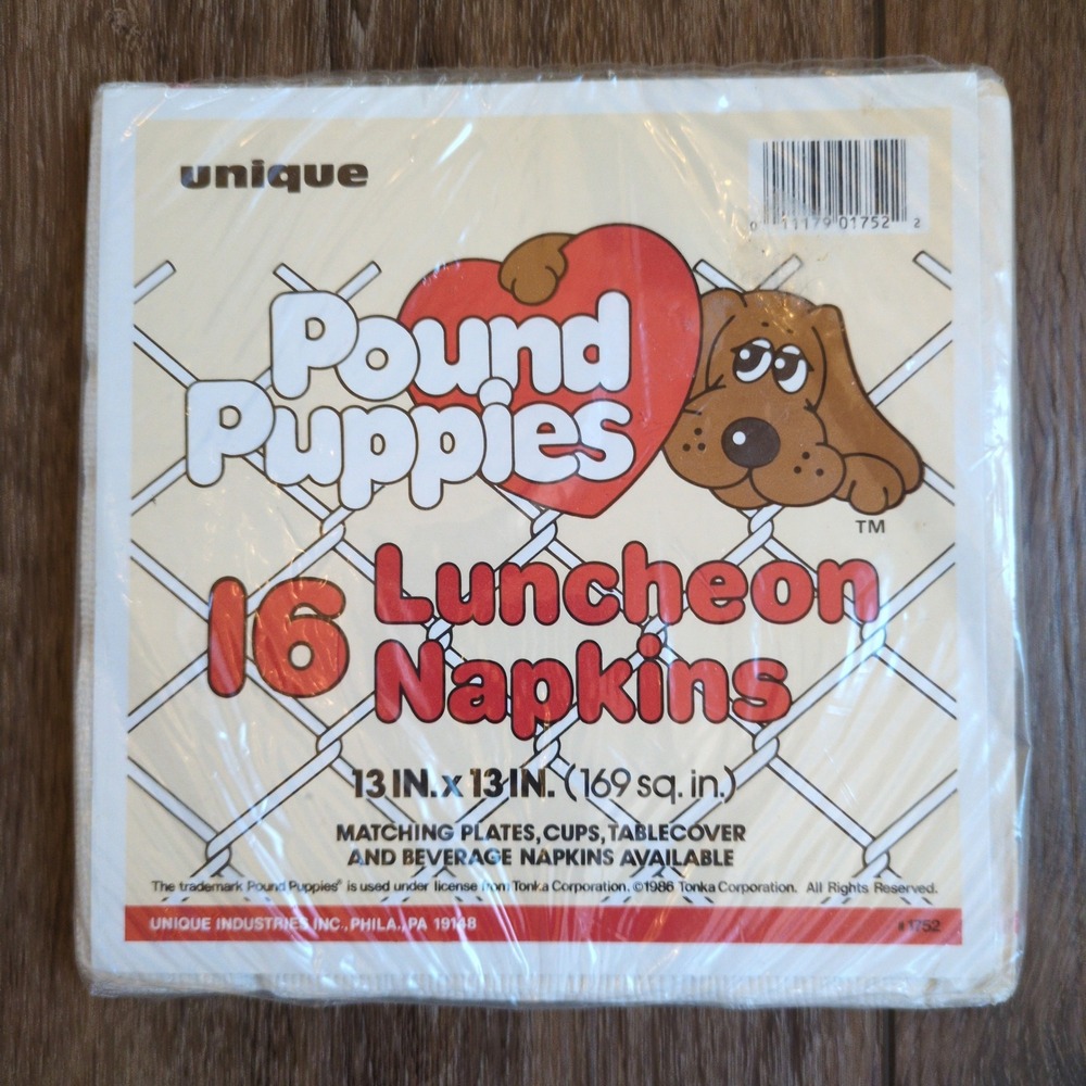NIP Vintage 80s Pound Puppies Paper Birthday Napkins (16) - Retro Childhood - Picture 5 of 7